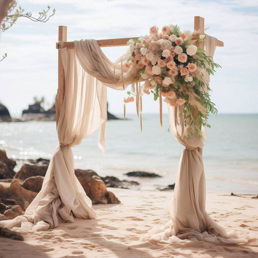 1pc Elegant Sheer Wedding Arch Backdrop Indoor And Outdoor Decoration